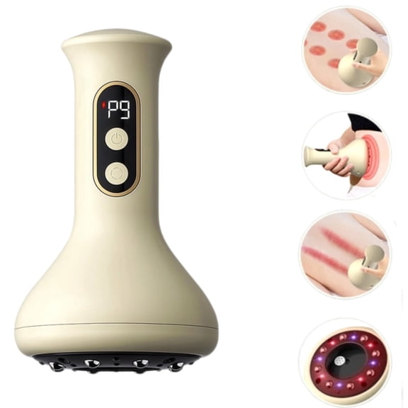 Cordless Cupping Massage Tool, Electric Gua Sha Tool with 9 Suction Modes, 4-in-1Cupping Machine for Arms,Legs,Back Used at Home, Rechargeable & Intelligent