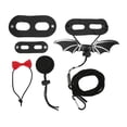 thumbnail image 1 of Arnés y correa para reptiles, cuerda de tracción ajustable para lagarto, sombrero, pajarita, conjunto para animales pequeños (juego de sombrero negro y rojo con correa S), 1 of 5