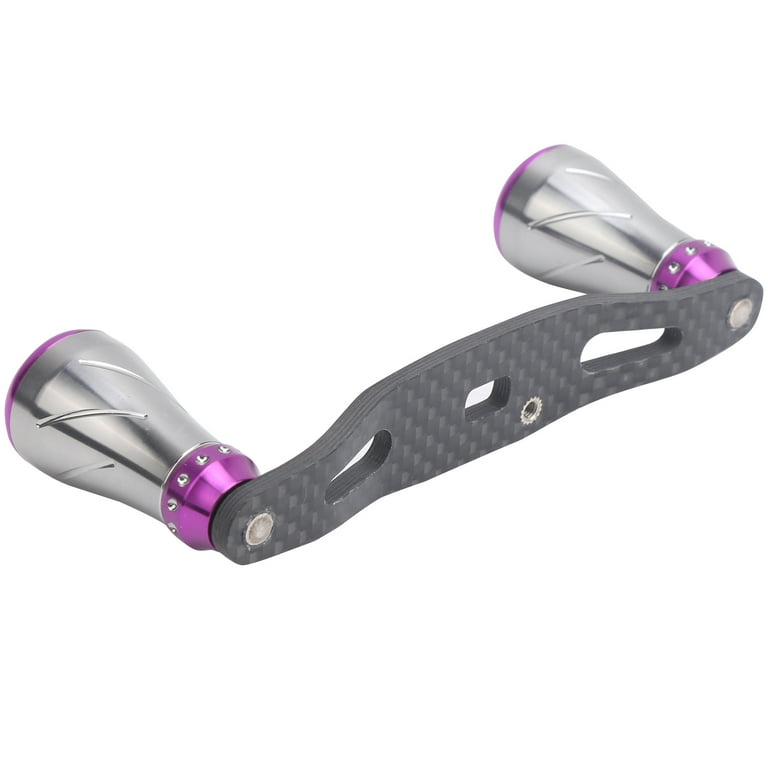85MM Fishing Reel Handle Grip Carbon Metal Baitcasting Reel Left Right  Crank ReplacementGun Purple