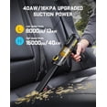 thumbnail image 4 of Aspiradora inalámbrica para coche Fanttik Slim V10 Mix, 4 en 1, con pantalla LED inteligente a color, potencia de succión de 16 kPa, miniaspiradora portátil inalámbrica para coche y escritorio de ofi, 4 of 5