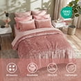 thumbnail image 3 of Regency Heights Crushed Velvet Comforter Set, 6 Piece Bed in a Bag with Comforter, Sheets, Pillowcases & Sham, Plush Soft All Season Bedding Set, Twin/Twin XL, Blush, 3 of 9