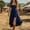 Navy, variant on Dolkfu Retro Women'S Clothing Square Neckline Black Sleeveless Mid-Length Slip Dress Regular Flowy Modern Solid Ornamental Button Dresses Black,L
