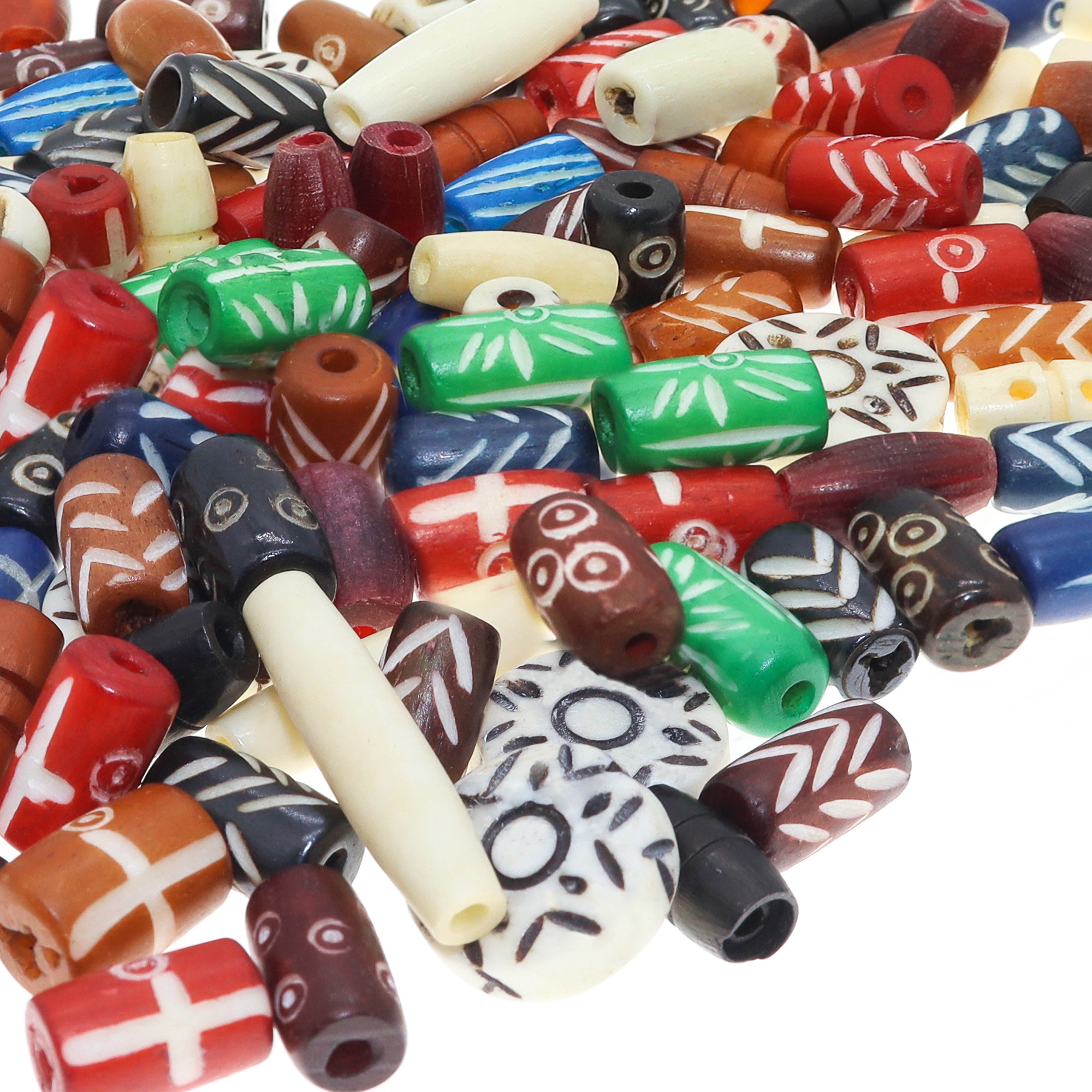 Assorted Carved Buffalo Bone Animal Shape Loose Beads for Jewelry Making In Bulk 