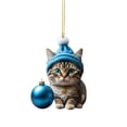 thumbnail image 1 of Xihbxyly Colgante de Gatito Navideño, Adorable Adorno de Gato para Coche, Adorno Navideño, Versátil para Árbol y Pared, Ideal para Interiores y Exteriores, Ideal para Regalo de Navidad. Incluye 1 Col, 1 of 2