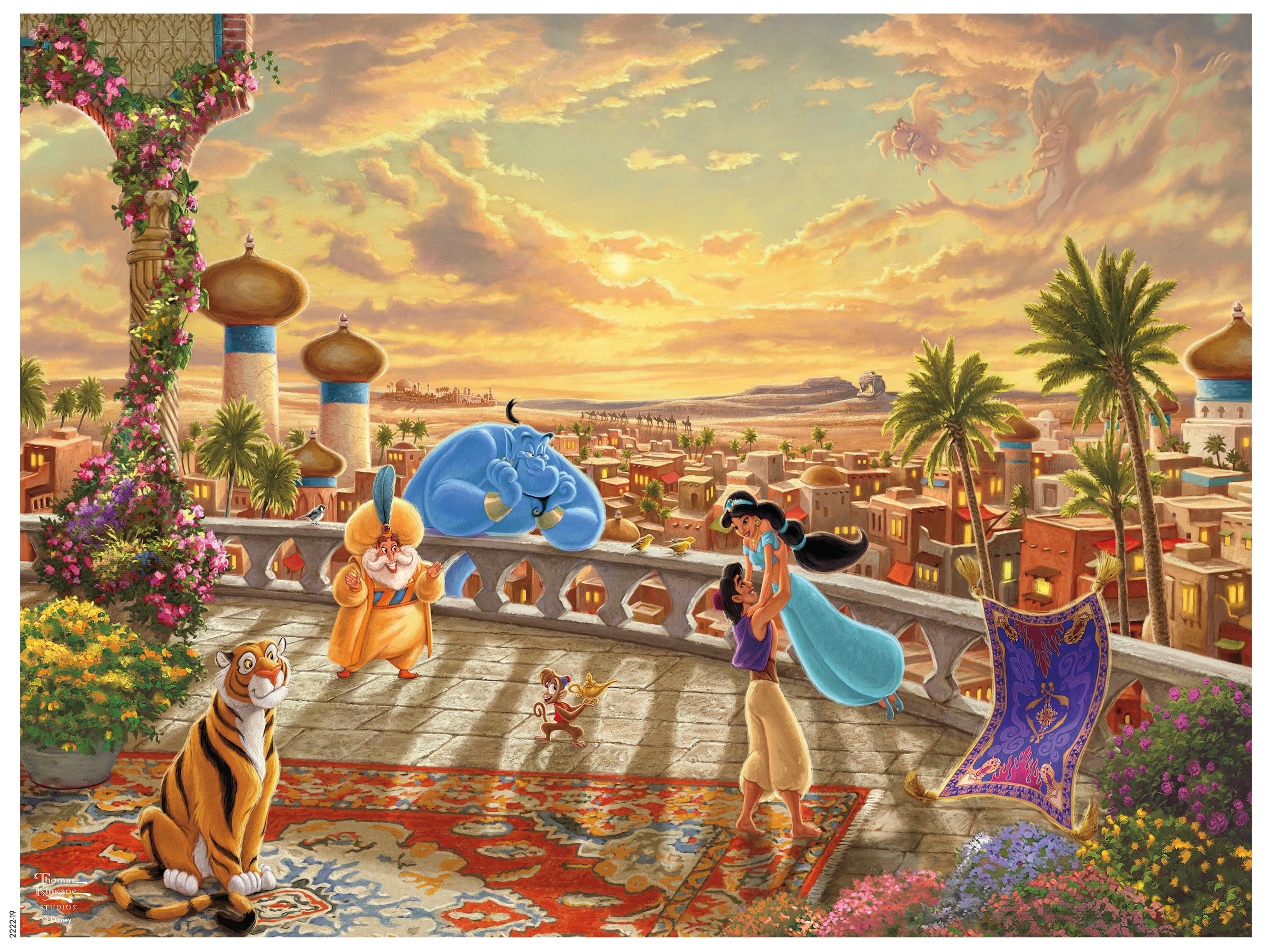 Ceaco 300-Piece Thomas Kinkade Disney Jasmine Dancing in the Desert Sunset Interlocking Jigsaw Puzzle