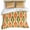 Green Yellow Orange, variant on 3 Piece Orange Green Geometric Duvet Cover Set Queen Size, Microfiber Comforter/Quilt Cover with Corner Ties and 2 Pillowcases, Abstract Moire Contemporary All Season Soft Bedding with Zipper Closure