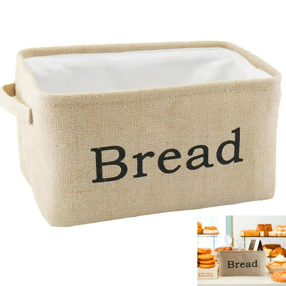 Tutuviw Burlap Bread Basket with Handles,Bread Basket Storage, Foldable Burlap Bread Bin for Keeping Bread,15in Jute Bread Box Bread Storage Holder Snack Organizer Bread Storage Container (Original)