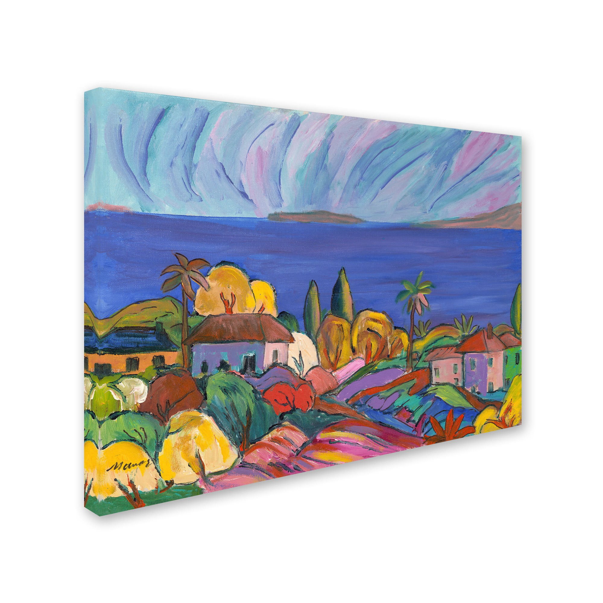 Trademark Fine Art "Three Coconut Palms" Canvas Art by Manor Shadian