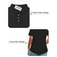 thumbnail image 5 of NISVIYA Womens Plus Size Polo Shirts Summer Buttons Casual Work Blouses Black 3XL, 5 of 6