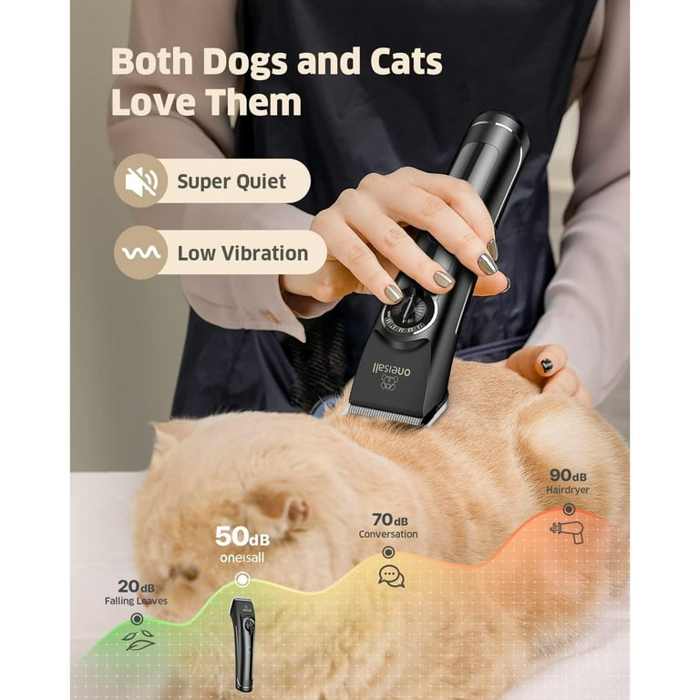 Free Shipping Oneisall CP 9050 Heavy Duty Dog Clippers for Grooming Thick Coats Low Noise Dog Grooming Kit with Detachable Adjustable Metal Blades Cordless Dog Grooming Clippers for Dog Cat Matted Hai...