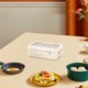thumbnail image 4 of Lonchera de Plástico | Contenedor de Alimentos Bento a Prueba de Fugas con Cubiertos | Apta para Microondas | Caja Reutilizable para Preparación de Comidas | 8.27x5.51x3.15 pulgadas | Paquete, 4 of 6