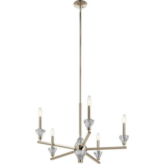 Modern Five Light Chandelier-Polished Nickel Finish Bailey Street Home 147-Bel-4187419