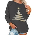 thumbnail image 2 of Meichang Christmas Sweatshirts for Women Raglan Shirts Trendy Xmas Tree Graphic Sweatshirts Fall Winter Crew Neck Pullover Tops, 2 of 7