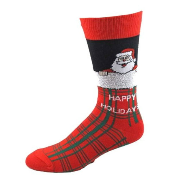 Absolute Support Men's Santa Plaid Christmas Socks