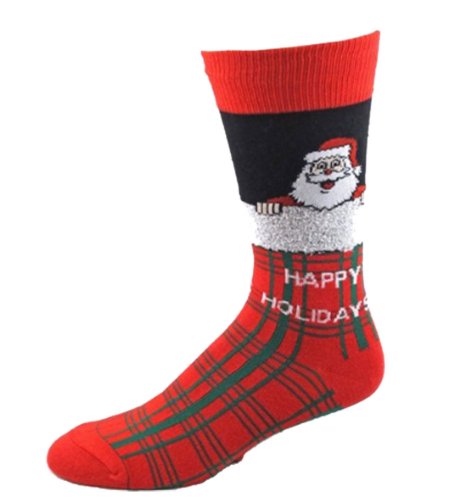 Absolute Support - Men's Santa Plaid Christmas Socks - Walmart.com - Walmart.com