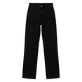 thumbnail image 3 of JUSLIO Jeans for Women Solid High Rise Wide Leg Jeans, Relaxed Fit Casual Denim Pants Black S, 3 of 5