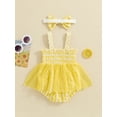 thumbnail image 4 of Suealasg 0-3 Months Baby Photoshoot Outfits Sleeveless Plaid Daisy Embroidery Tulle Romper Dress+Headband 2Pcs Summer Birthday Clothes Set, 4 of 8