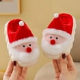 thumbnail image 3 of Santa Christmas Children Slippers Winter Cartoon Non Slip Boys Girls Slippers Plush Warm Soft Bottom Kids Mum Home Shoes (Gray,30-31(insole 19.5cm)), 3 of 7