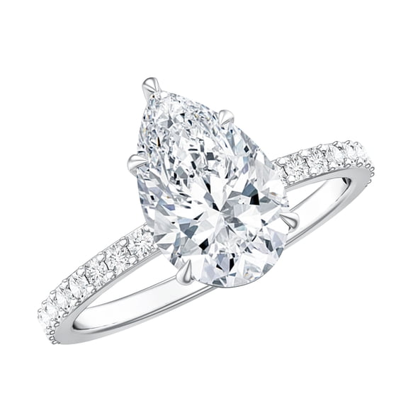 Rosec Jewels IGI Certified 2 Carat Lab Grown Diamond Solitaire Engagement Ring - E-VS1 Grade, 925 Sterling Silver, US 4.00