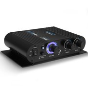 Wireless Bluetooth Home Audio Amplifier - 90W Dual Channel Mini Portable Power Stereo Sound Receiver w/ Speaker Selector, RCA, AUX, LED, 12V Adapter - For Smartphone PA, Studio Use - PFA330BT