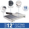thumbnail image 4 of Swingline Paper Trimmer, Guillotine Paper Cutter, 12" Cut Length, 15 Sheet Capacity, Glass, ClassicCut 1215G with EdgeGlow (G7010013), 4 of 15