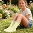 thumbnail image 6 of FSYBOA Girls Socks, Casual Soft Stretchable Cute Kids Crew Socks Beige Size 6-14T, 6 of 6