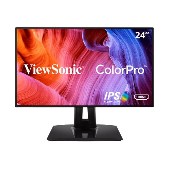 ViewSonic ColorPro VP2458 - LED monitor - 24" (23.8" viewable) - 1920 x 1080 Full HD (1080p) @ 75 Hz - IPS - 250 cd/m�� - 1000:1 - 7 ms - HDMI, VGA, DisplayPort