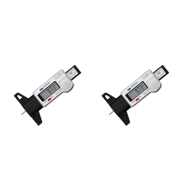 Kenally Calibrador Vernier de profundidad de rosca de neumático, medidor electrónico de desgaste de rueda, indicador de marcado portátil reiniciable Plata 2piezas Kenally CBP373780