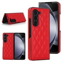 Allytechgroup Galaxy Z Fold7 Case, Slim Fit Premium PU Leather Stylish Protective Shockproof Fashionable Phone Cases Cover for Samsung Galaxy Z Fold 7, Red