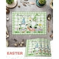 thumbnail image 6 of Easter Placemats Set of 4, Gnome Easter Eggs Bunny Placemat for Dining Table Decorations, Green Buffalo Plaid Place Mats, Spring Table Mats for Kitchen Dinner Seasonal Holiday Party Decor, 6 of 6