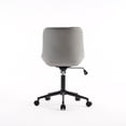 thumbnail image 3 of YOUNIKE Upholstered Desk Chair, Armless Computer Chair with Wheels，Modern Faux Leather Office Chair，Adjustable Swivel Rolling Chair，Adjustable Height，Suitable for Office, Home, Gray, 3 of 15