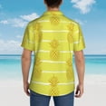 thumbnail image 6 of Balery Gold Pineapple Print Men's Hawaiian Shirts Short Sleeve Beach Shirt Relaxed Fit Vacation Button Down Shirts-Medium, 6 of 9