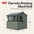 thumbnail image 2 of Keter Darwin 6x8  ft. Walk-in Potting Shed with Built-in Ventilation, Windows and Double Lockable Doors, Green, 2 of 23