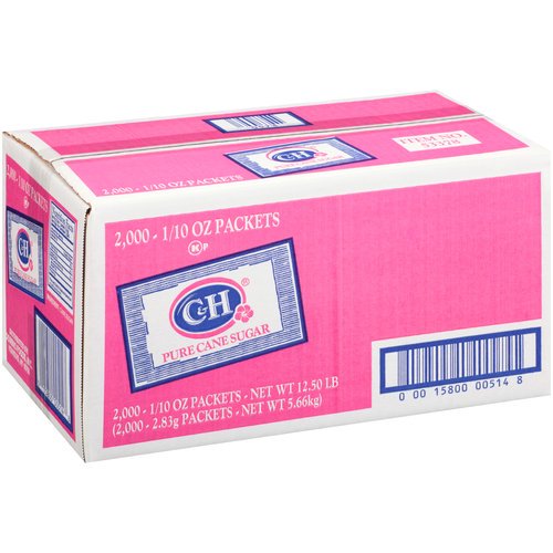 C&H Premium Pure Cane Sugar Packets, 2,000 count, 1/10 oz