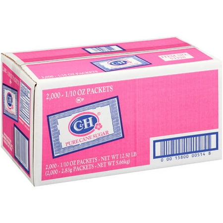 - C&H Pure Cane Granulated Sugar Packets, 0.1 oz, 2000 count