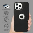 thumbnail image 4 of for iPhone 14 Pro Max Case PU Leather Vegan Slim Logo View Luxury Elegant Classic Screen Protector Protective Phone Case (2022) 6.7" - Black, 4 of 12