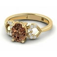 thumbnail image 2 of Natural Oval Cut Brown Quartz Ring in 14k Yellow Gold Finish - Anniversary Gift For Wife, 2 of 2