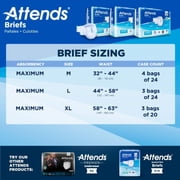 Attends DermaDry Advance Briefs X-Large 58'' - 63'' Bag of 20 - 6 Pack