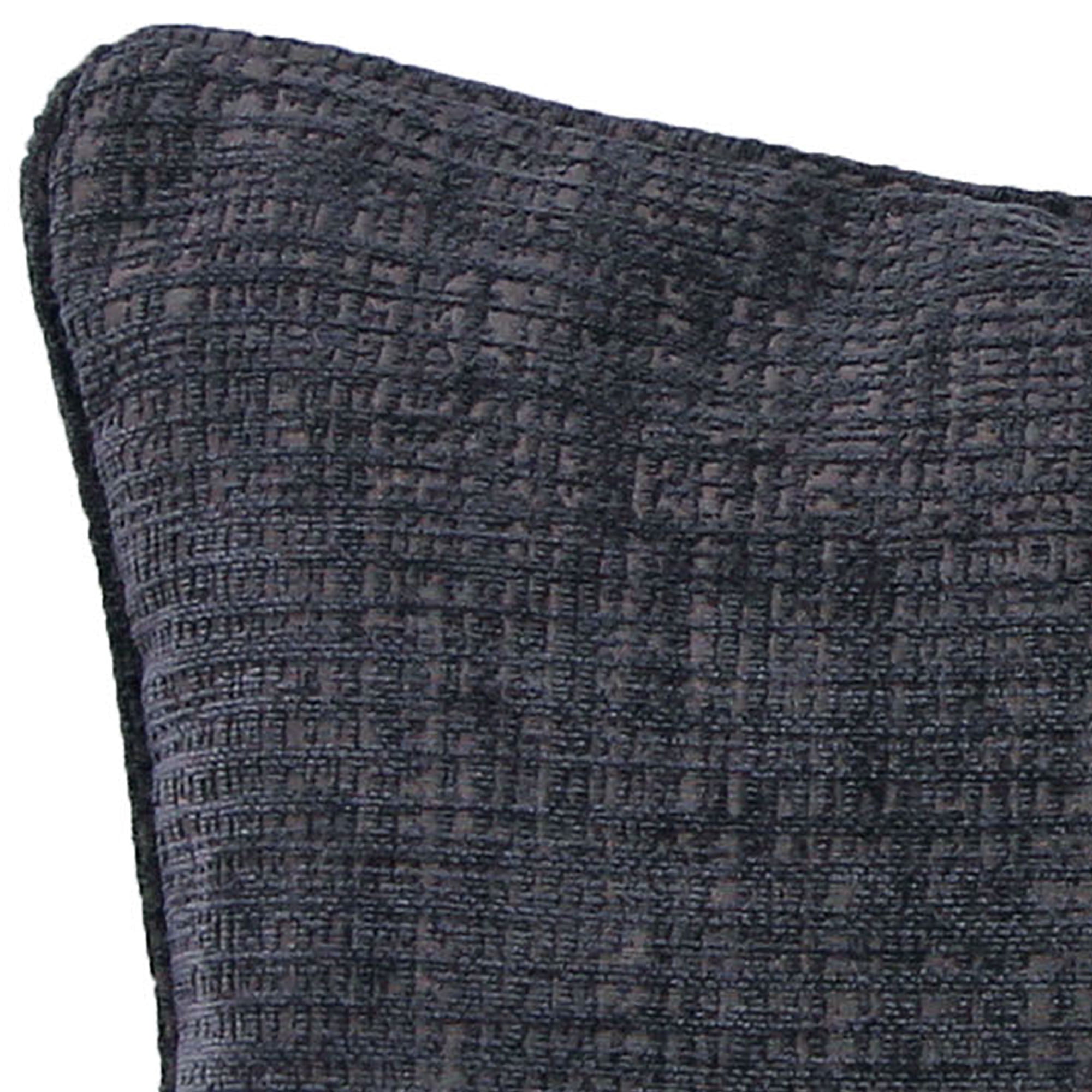 Jordan Manufacturing 18" x 18" Hatched Charcoal Solid Square Decorative Throw Pillow with Welt