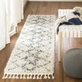 thumbnail image 2 of SAFAVIEH Pro Lux Emmeline Geometric Shag Runner Rug, Cream/Blue, 2'6" x 10', 2 of 7