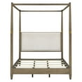 thumbnail image 3 of Olliix Baylor Solid Wood Canopy Queen Bed Frame with Headboard in Brown, 3 of 12