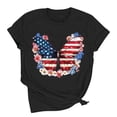 thumbnail image 4 of Zynoxe Women's T-Shirts Fourth of July Patriotic Graphic Tees for Women Casual Summer Crew Neck Short Sleeve Going Out Tops (#02 Black,2XL), 4 of 7