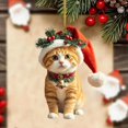 thumbnail image 4 of JeashCHAT Cat Christmas Ornaments Christmas Tree Decorations Acrylic Cat Hanging Pendant 2D Flat Acrylic Animal Hanging Ornaments Xmas Gifts, 4 of 6