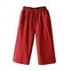 thumbnail image 4 of Pantalones anchos recortados de algodón y lino para mujer, de verano, finos, estilo coreano, sueltos, adelgazantes, nuevos pantalones casuales rectos de cintura alta de talla grande, 4 of 6