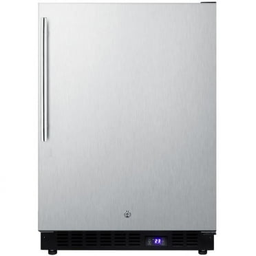 Frost-free outdoor all-freezer in complete stainless steel, w/digital thermostat, LED lighting, thin handle, and lock; built-in or freestanding