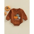 thumbnail image 2 of Inevnen Baby Boys Girl My First Halloween One Piece Bodysuit Baby Halloween Pumpkin Print Clothes, 2 of 8