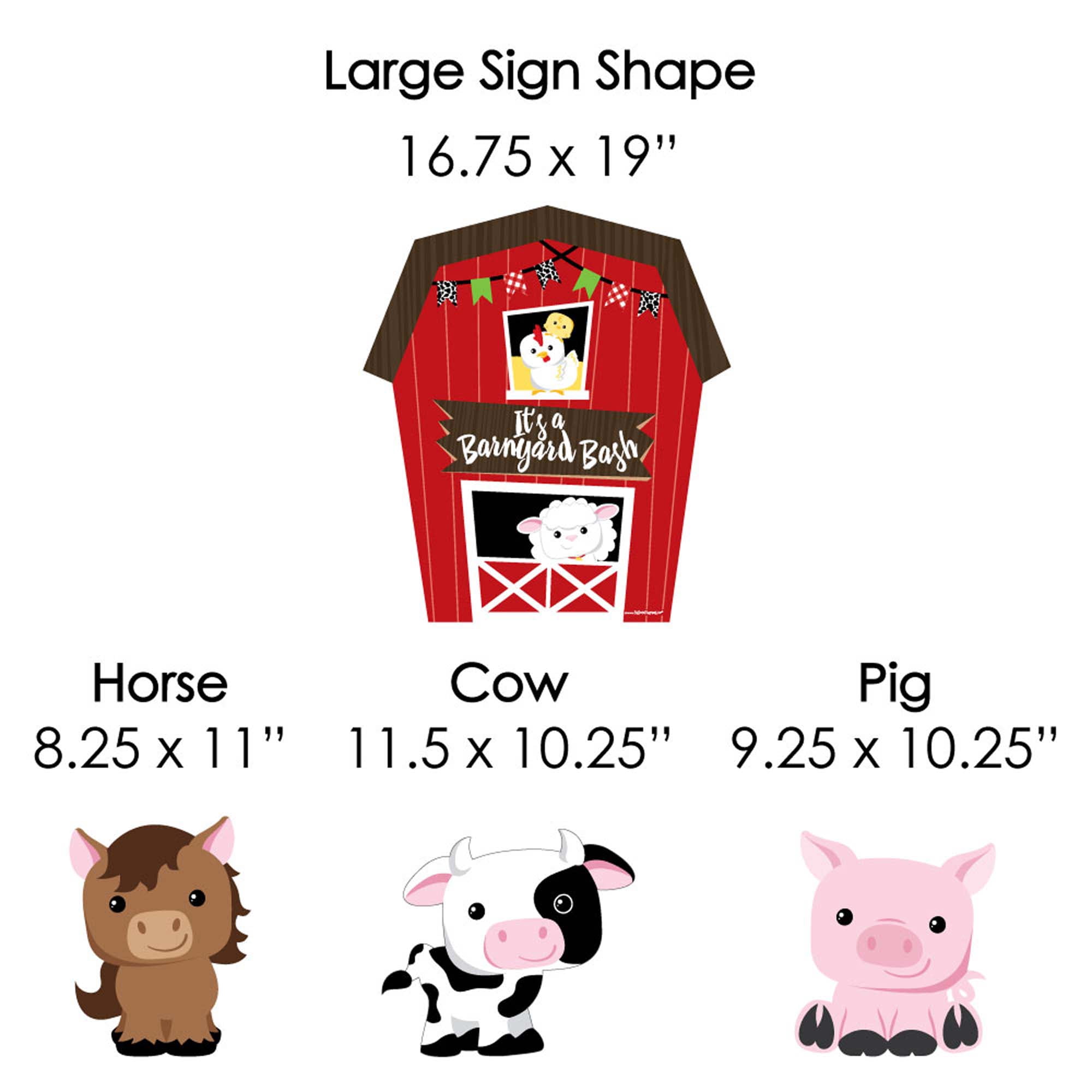 Big Dot of Happiness Farm Animals - Yard Sign & Outdoor Lawn Decorations - Barnyard Baby Shower or Birthday Party Yard Signs - Set of 8