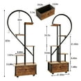 thumbnail image 2 of Walsport 6 Tier Plant Stand Indoor,Heart-Shape Plant Shelf with Drawer&Roller,Metal with Wood Plant Shelf for Home Decor,2pcs, 2 of 7