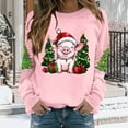 thumbnail image 1 of Ugly Noël Chandail Femme Chandail à Capuche Imprimé Col Rond Manches Longues Drôle Rose G, 1 of 5