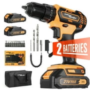 SALEM MASTER 21V 3/8'' Cordless Power Drill for Wall/Brick/Wood/Metal 2 Batteries